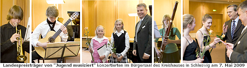 Landespreistr&auml;ger von `Jugend musiziert` konzertierten im B&uuml;rgersaal des Kreishauses in Schleswig am 7. Mai 2009