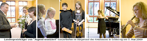 Landespreistr&auml;ger von `Jugend musiziert` konzertierten im B&uuml;rgersaal des Kreishauses in Schleswig am 7. Mai 2009