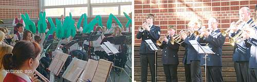 Workshop vom &bdquo;DAS Orchester&ldquo; und den Bl&auml;serklassen 28. M&auml;rz 2010: `Klatschometer` im Einsatz