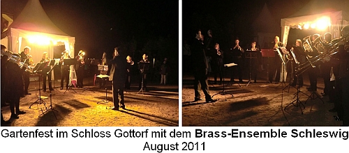 Brass-Ensemble Schleswig spielt auf dem Gartenfest Schloss-Gottorf im August 2011