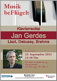 MbF-Klavierrecital von und mit Jan Gerdes 19.9.13 Schleswig B&uuml;rgersaal