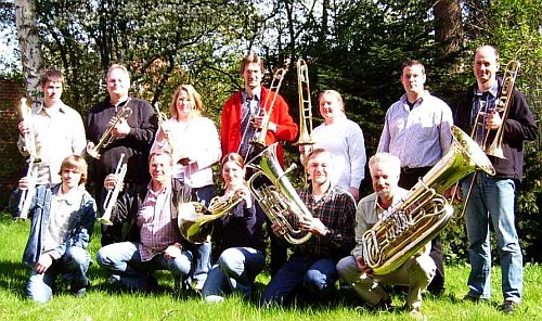 BrassII in der Kreismusikschule im April 2007-Teilnehmer mit Jens Wischmeyer