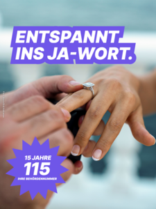 15 Jahre Jubil&auml;um Beh&ouml;rdennummer 115